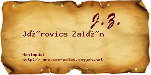 Járovics Zalán névjegykártya